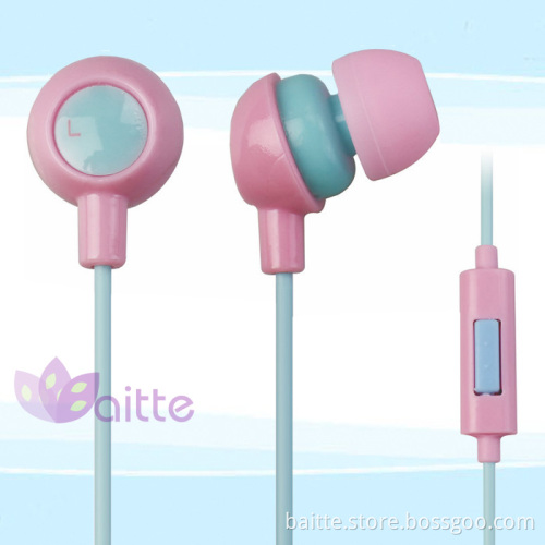 in earphone headphone with candy color with Microphone
